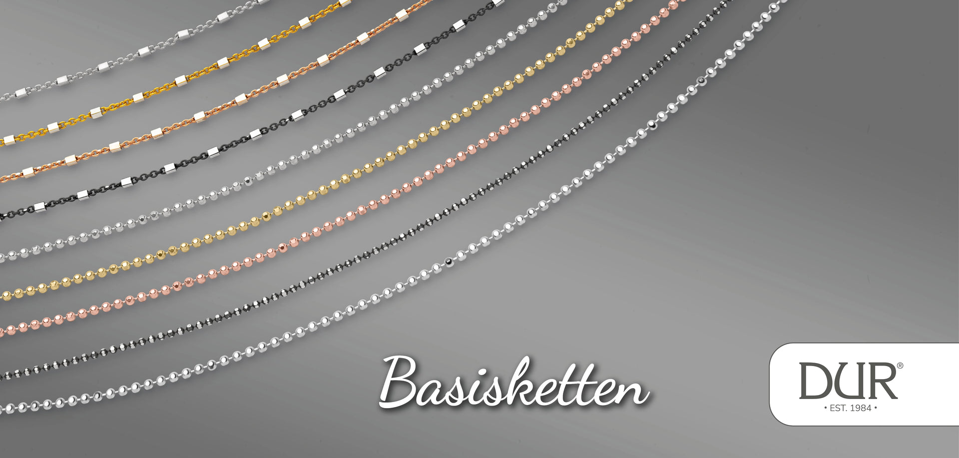 DUR Schmuck: Basisketten in 925 Silber passen für die Anhänger mit Sand