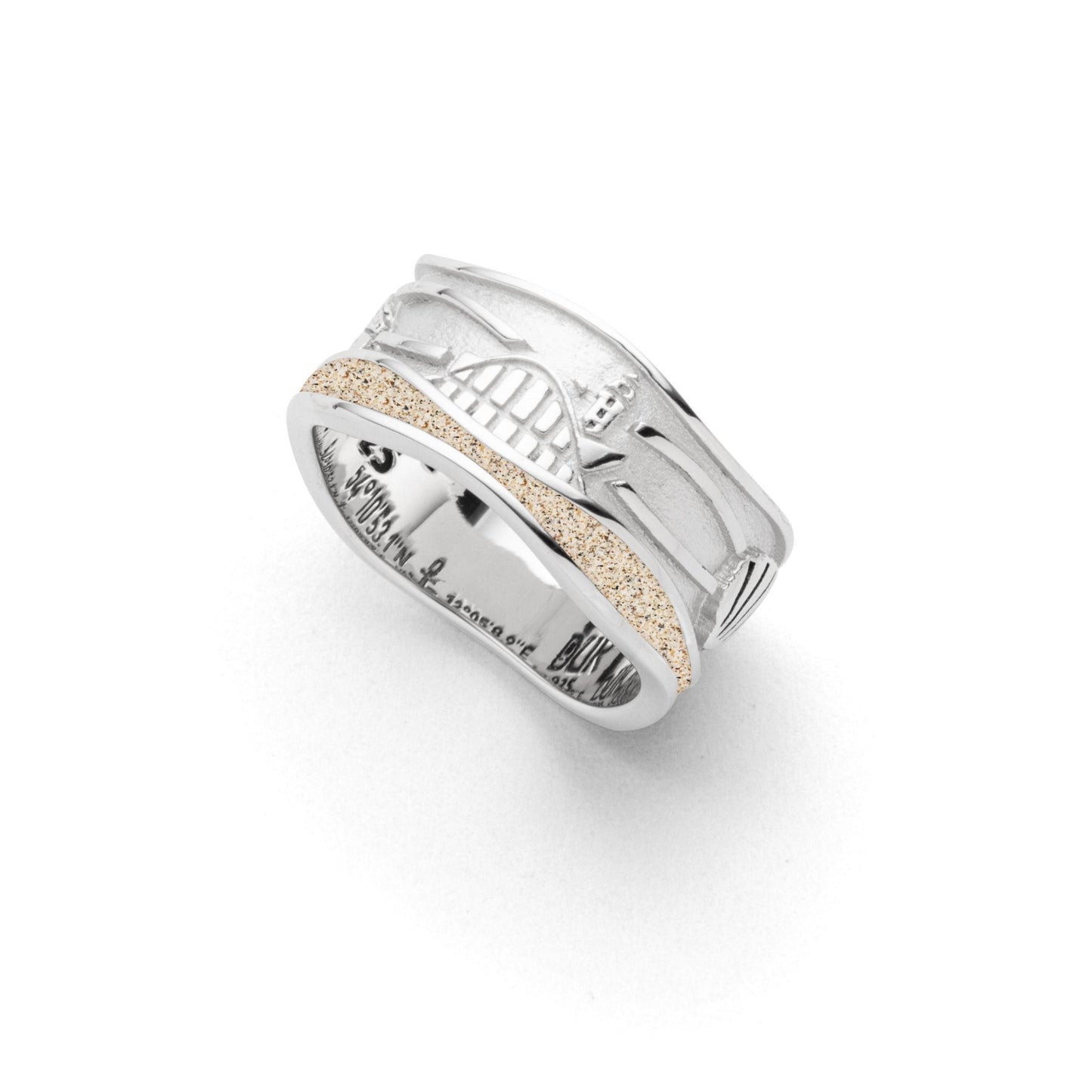 DUR Sandschmuck: Ring Strandwellen "Warnemünde" mit Strandsand