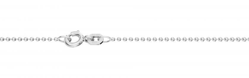 Kugelkette 1,2mm breit rhodiniert