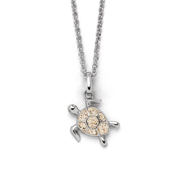 DUR Schmuck: Kette "Turtle" Silber 925 rhodiniert mit Strandsand K2727