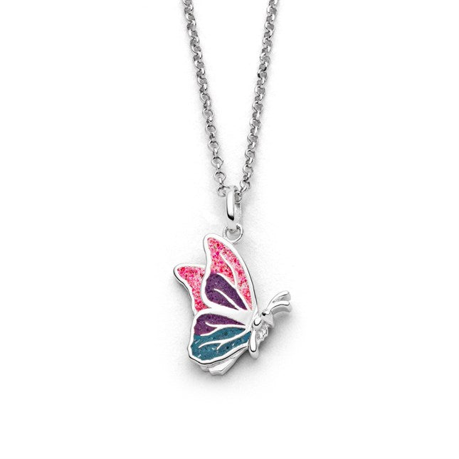 DUR Schmuck: Kette "Schmetterling" Silber 925 rhodiniert mit Steinsand K2875