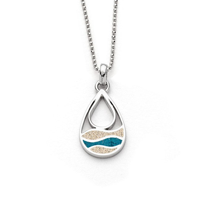 DUR Schmuck: Kette "Strandwellen" Strandsand/Steinsand blau