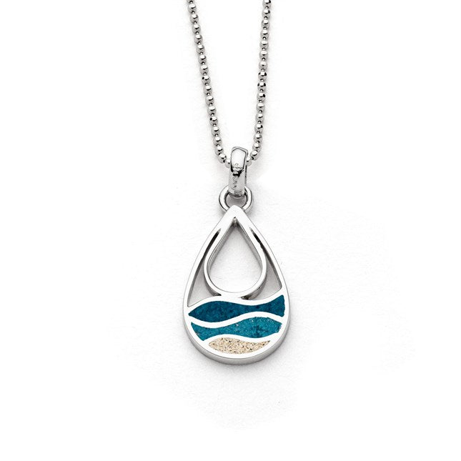 DUR Schmuck: Kette "Strandwellen" Strandsand/Steinsand blau