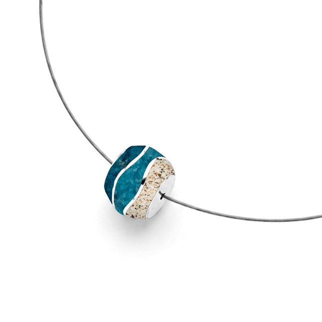 DUR Kette "Strandwellen" Bead Steinsand/ Strandsand blau