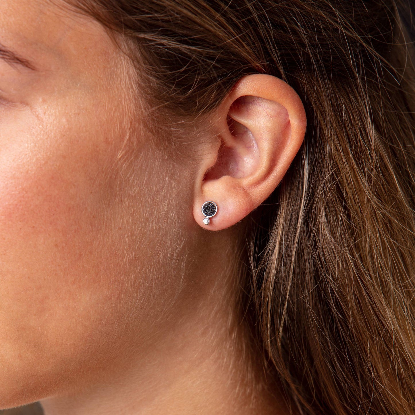 DUR Ohrstecker "Polarstern" Lavasand