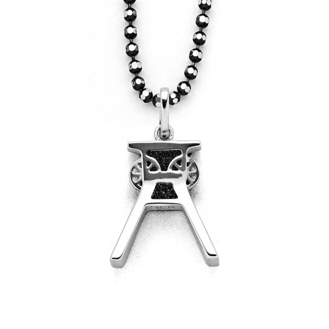 DUR Schmuck: Anhänger "Förderturm" Silber 925 rhodiniert mit Lavasand P4173