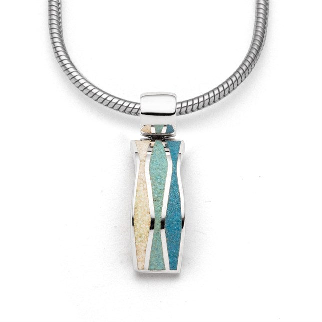 DUR Anhänger "Welle 2.0" Strandsand und blauer Steinsand