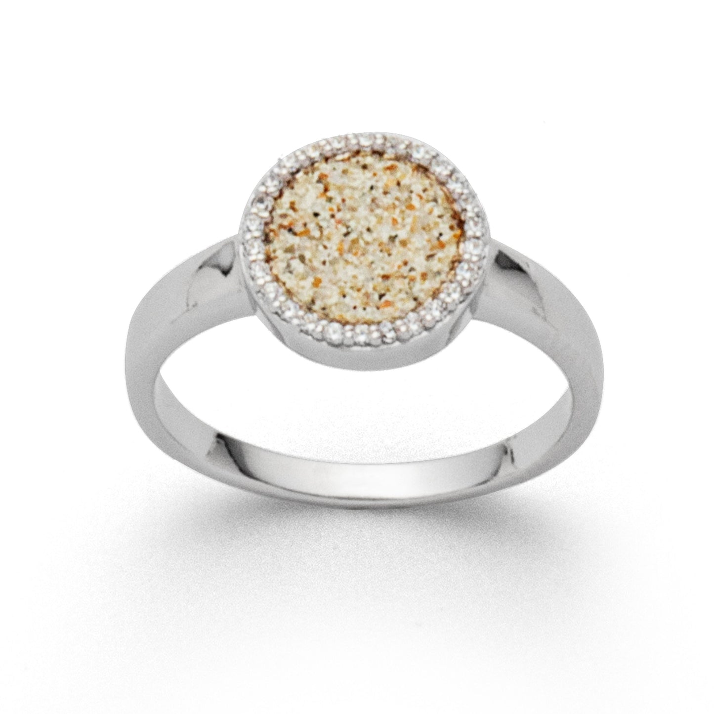 DUR Schmuck: Ring "Wasserflimmern" Silber 925 rhodiniert mit Strandsand & Zirkonia R5160