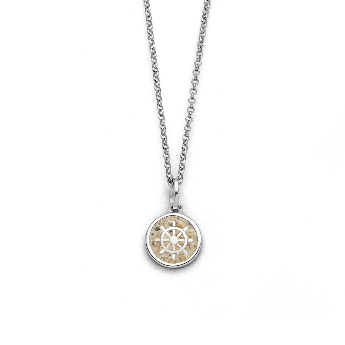 DUR Schmuck: Kette "Steuerrad 2.0" Silber 925 rhodiniert mit Strandsand K2664