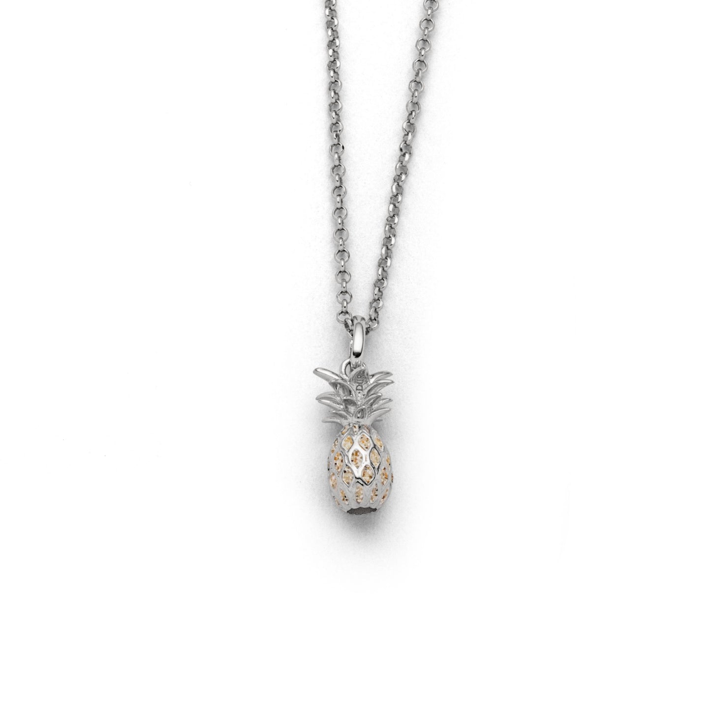 DUR Schmuck: Kette "Ananas" Silber 925 rhodiniert mit Strandsand K2686
