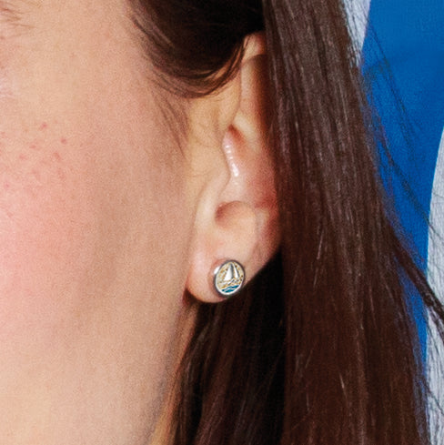 DUR Schmuck: Ohrstecker "Ahoi" Silber 925 rhodiniert mit Strandsand O5295