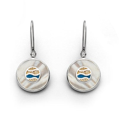 DUR Schmuck: Ohrringe "Strandlust" Strandsand/bl. Steinsand & Perlmutt Silber 925 O5360