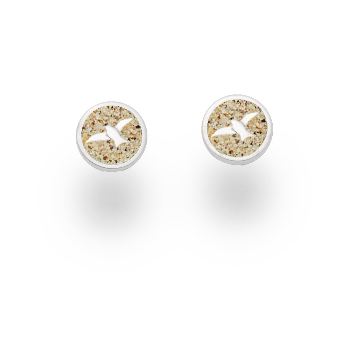 DUR Schmuck: Ohrstecker "Freiheit" Silber 925 rhodiniert mit Strandsand O5409