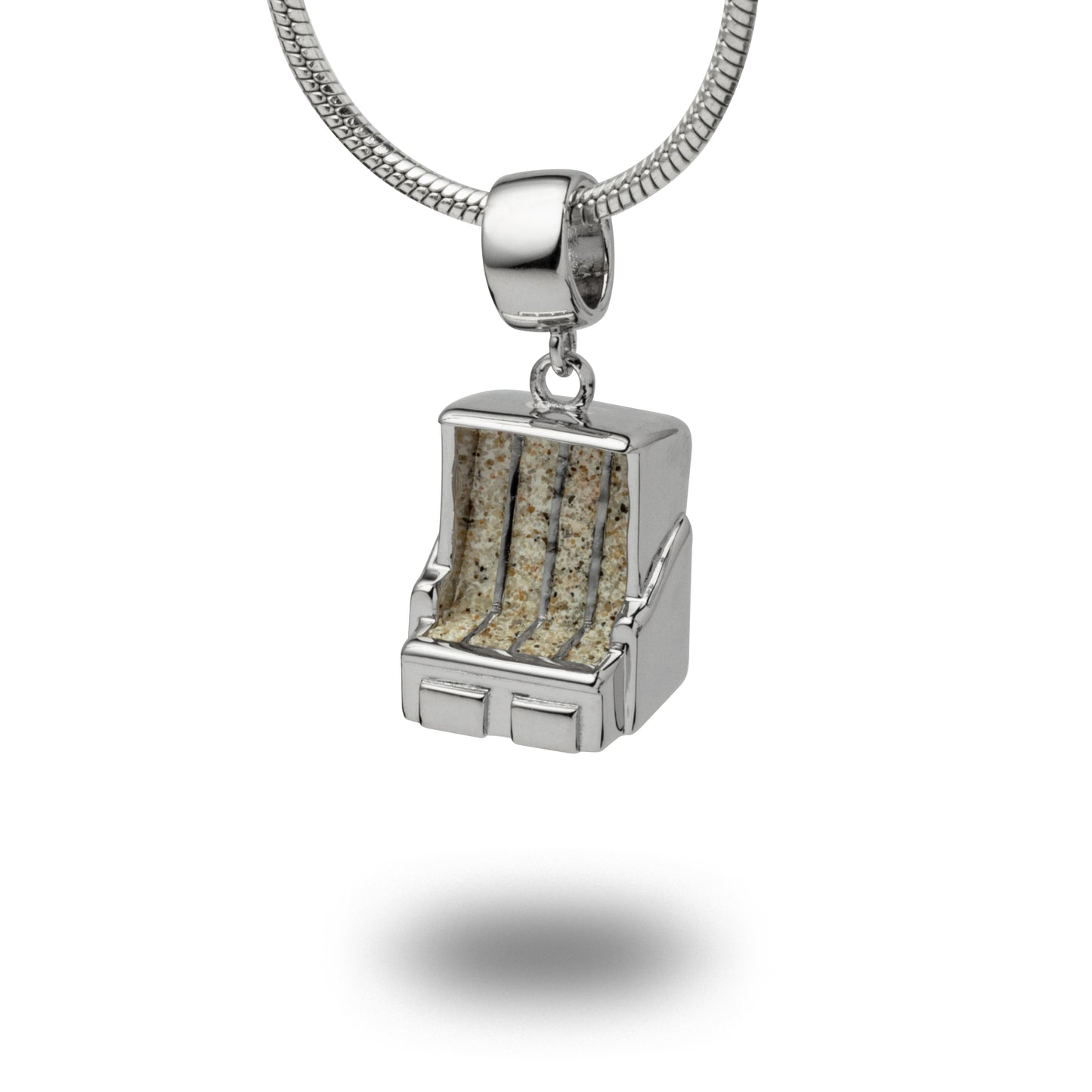 DUR Schmuck: Anhänger "Strandkorb" Silber 925 rhodiniert mit Strandsand P3998