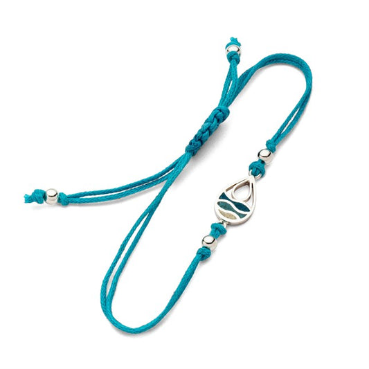 DUR Cotton-Arm."Strandwellen"Drop Strandsand/Steinsand blau