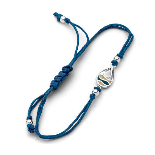 DUR Cotton-Arm. "Strandwellen" Drop Strandsand/blauer Steinsand