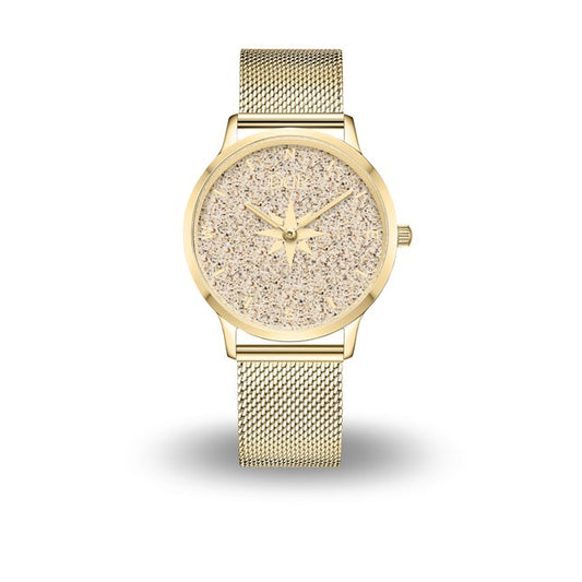 DUR Uhr 40er "Kompass 2" Strandsand goldfarben