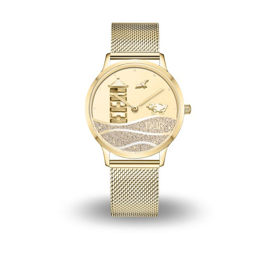 40er DUR Uhr "Pilsumer Leuchtturm" Strandsand goldfarben