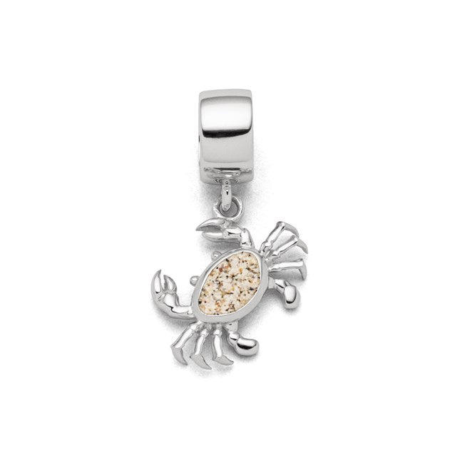 DUR Schmuck: Charm "Krabbe" Silber 925 rhodiniert mit Strandsand F314