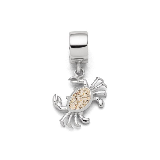DUR Schmuck: Charm "Krabbe" Silber 925 rhodiniert mit Strandsand F314