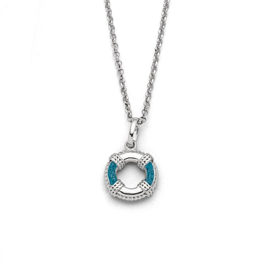 DUR Schmuck: Kette "Rettungsring" Silber 925 rhodiniert mit Steinsand K2693