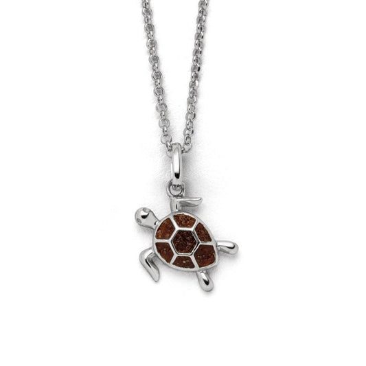 DUR Schmuck: Kette "Turtle" Silber 925 rhodiniert mit Bernstein K2728