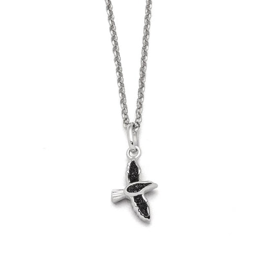 DUR Schmuck: Kette "Möwe" Silber 925 rhodiniert mit Lavasand K2766