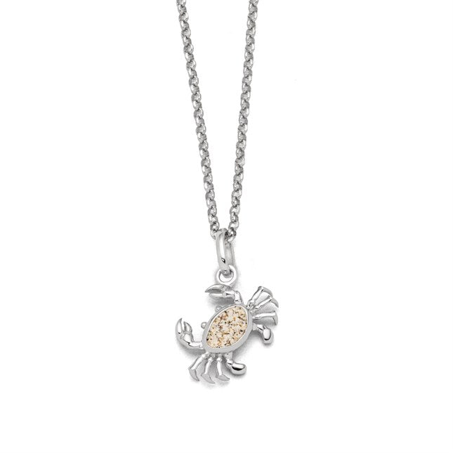 DUR Schmuck: Kette "Krabbe" Silber 925 rhodiniert mit Strandsand K2798