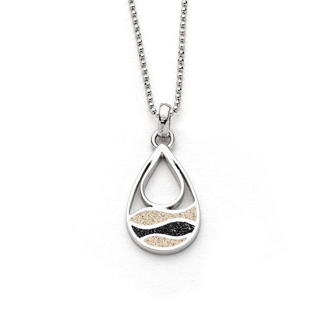 DUR Schmuck: Kette "Strandwellen" Strandsand/Lavasand