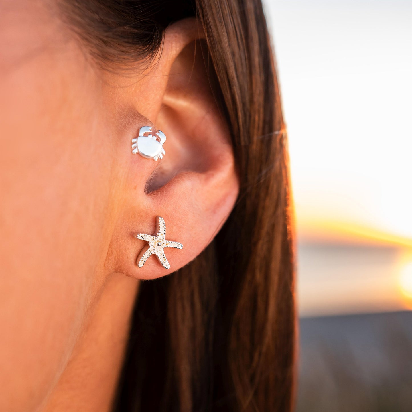 DUR Ohrstecker "Seestern II" Strandsand