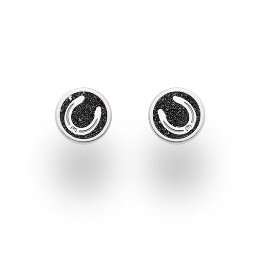 DUR Ohrstecker "Hufeisen" Lavasand