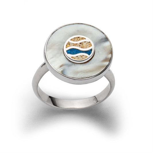DUR Schmuck: Ring "Strandlust" Strandsand/bl. Steinsand