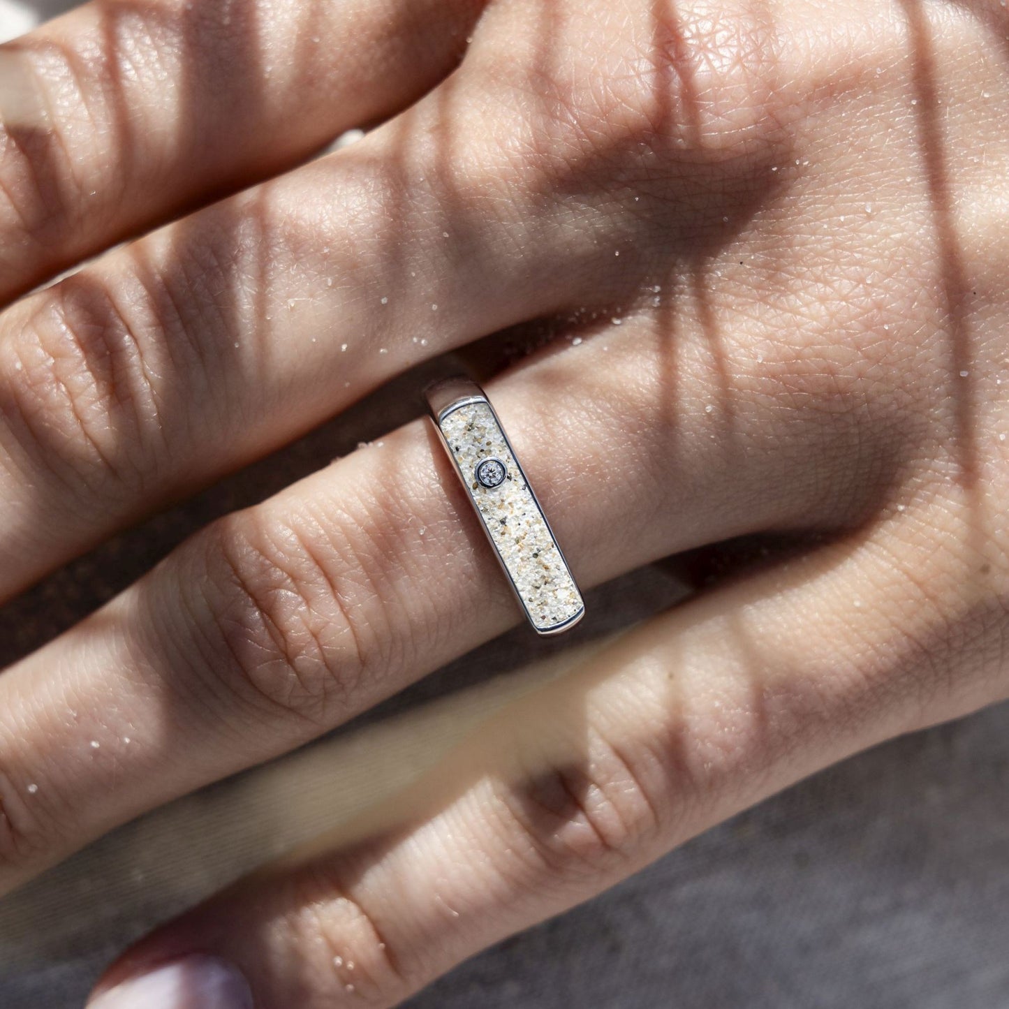 DUR Ring "Nordlicht" Strandsand/Zirkonia