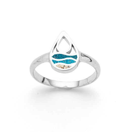 DUR Ring "Strandwellen" Drop Strandsand/Steinsand blau