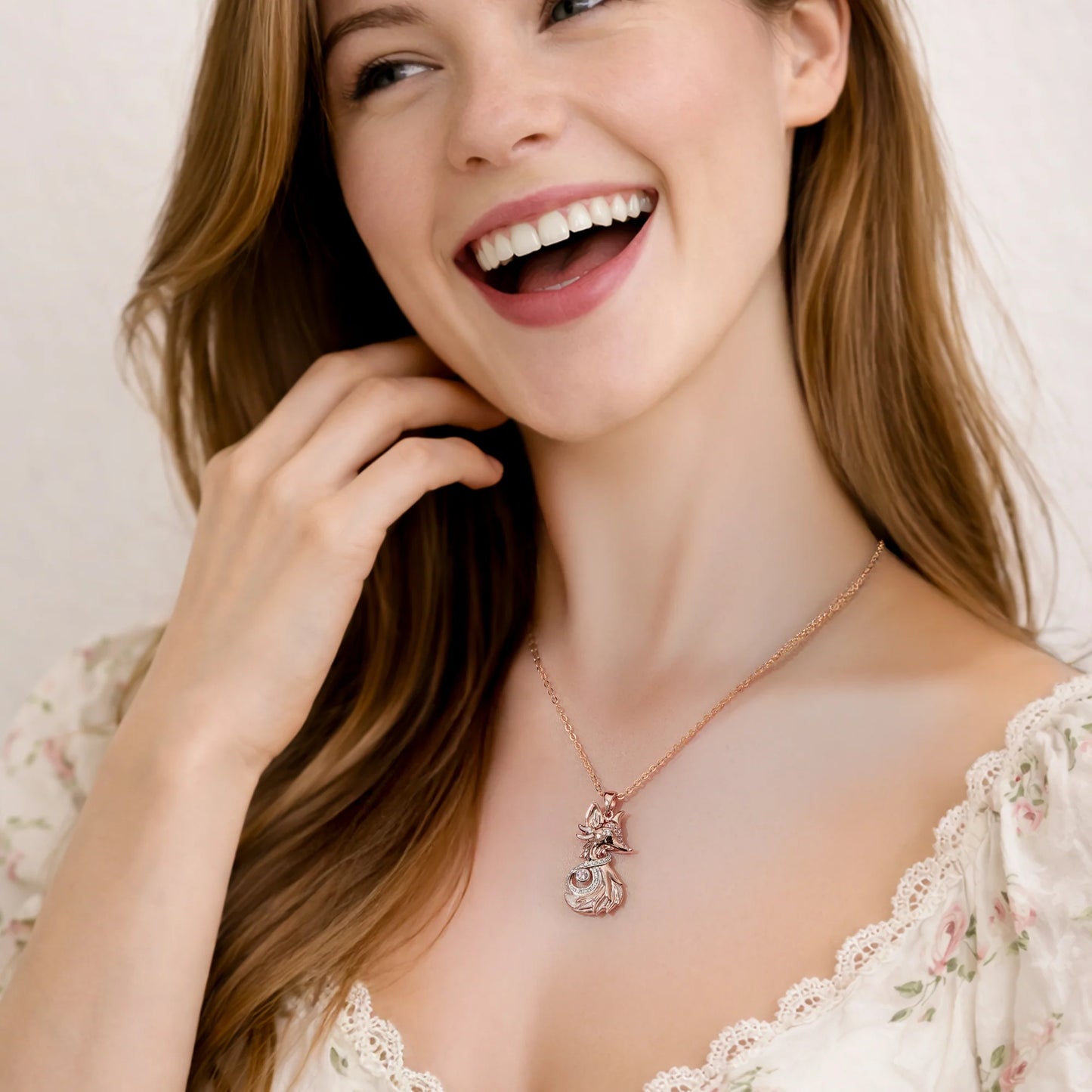 Seinerzeit Rosé Fox Infinity Anhänger