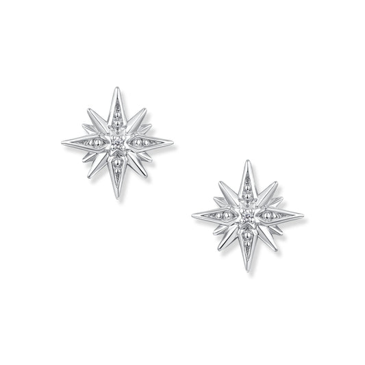 Seinerzeit Astra Silver Stern Ohrringe