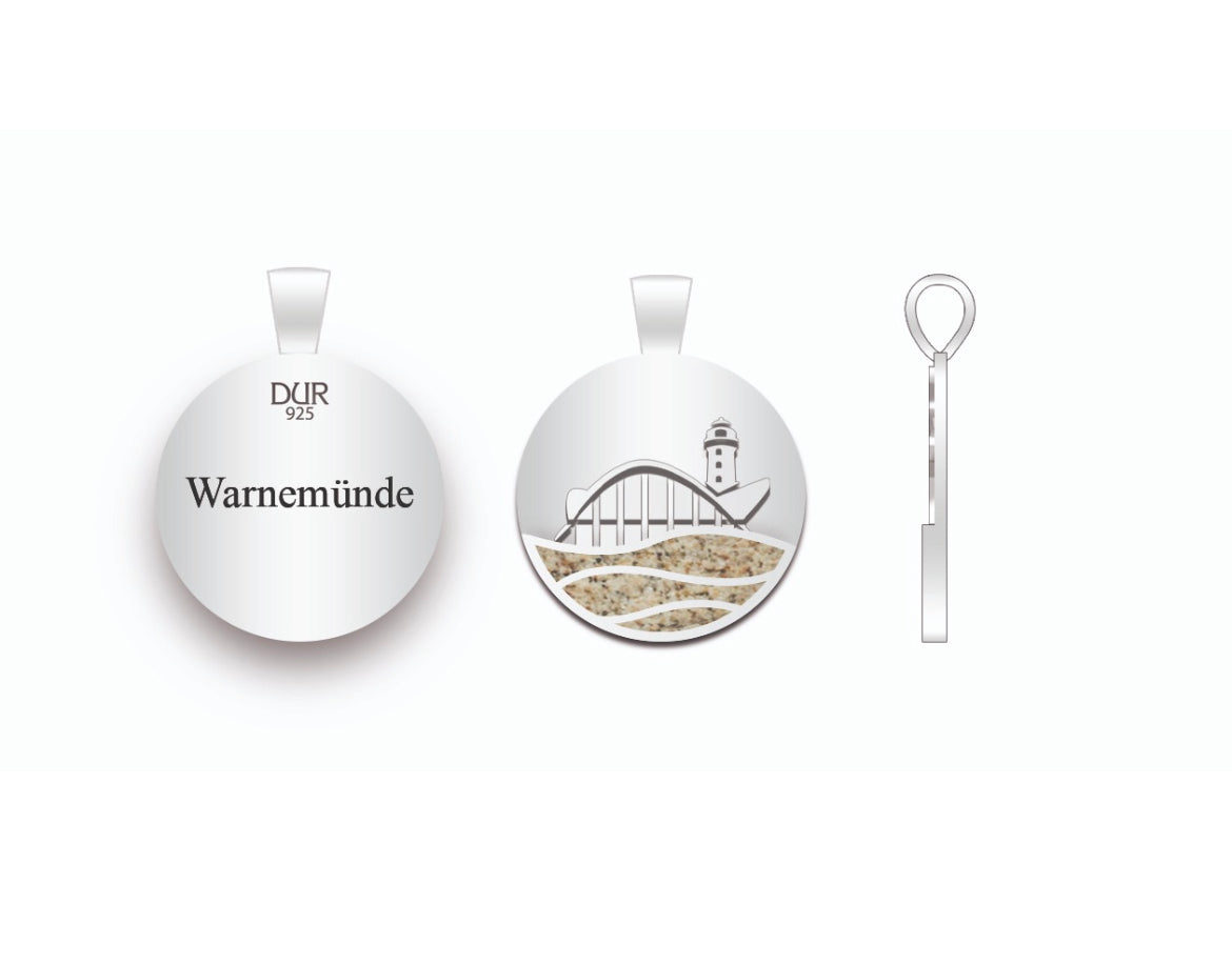 DUR Anhänger "Warnemünde" Strandwellen Strandsand