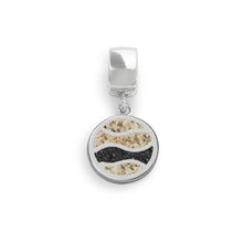 Lade das Bild in den Galerie-Viewer, DUR Schmuck Charm &quot;Ebbe &amp; Flut &quot; Silber 925 rhodiniert mit Strand &amp; Lavasand F252
