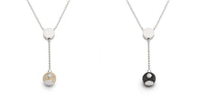 Lade das Bild in den Galerie-Viewer, DUR Schmuck: Kette &quot;Wechselperle&quot; Silber 925 rhodiniert mit Lavasand, Strandsand, Bernstein
