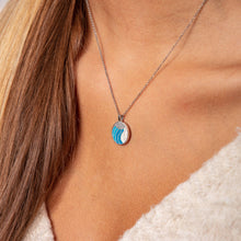 Lade das Bild in den Galerie-Viewer, DUR Schmuck: Kette &quot;Welle 2.0&quot; Silber 925  rhodiniert mit Strandsand &amp; bl. Steinsand K2650
