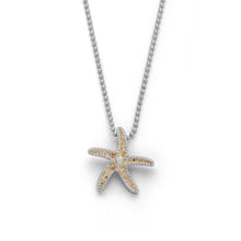Lade das Bild in den Galerie-Viewer, DUR Schmuck: Kette &quot;Seestern II&quot; Silber 925 rhodiniert mit Strandsand &amp; Zirkonia K2657
