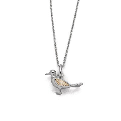 DUR Schmuck: Kette "Möwe" Silber 925 rhodiniert mit Strandsand K2811
