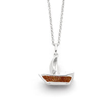 Lade das Bild in den Galerie-Viewer, DUR Schmuck: Kette &quot;Kogge 3 Motiv&quot; Silber 925 rhodiniert mit Bernsteinsand P2838
