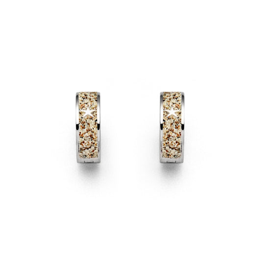 DUR Schmuck: Creole ''Traum'' Silber 925 rhodiniert mit Strandsand O5228