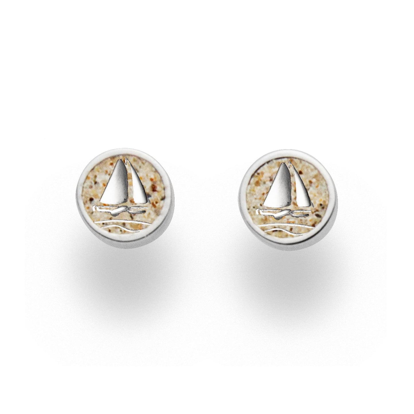 DUR Schmuck: Ohrstecker "Ahoi"  Silber 925 rhodiniert mit Strandsand O5268