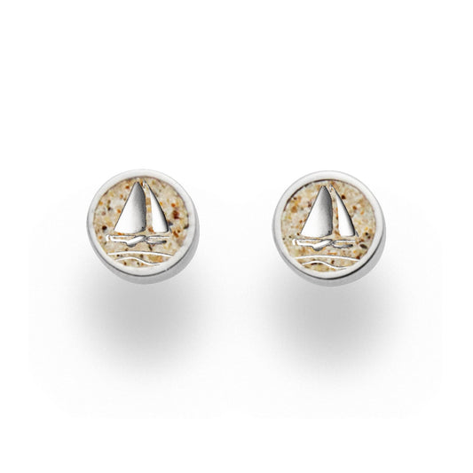 DUR Schmuck: Ohrstecker "Ahoi"  Silber 925 rhodiniert mit Strandsand O5268