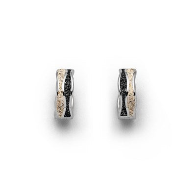 DUR Schmuck: Creole ''Welle'' Silber 925 rhodiniert mit Strand & Lavasand O5336