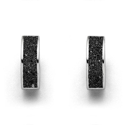 DUR Schmuck: Creole "Marina breit" Silber 925 rhodiniert mit Lavasand O5363