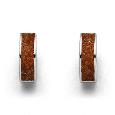 DUR Schmuck: Ohrringe "Sandcreole" "Marina breit" Silber 925 rhodiniert mit Bernsteinsand O5364