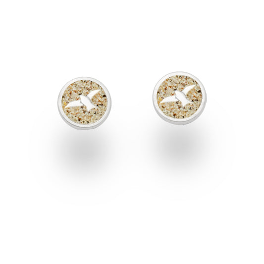 DUR Schmuck: Ohrstecker "Freiheit"  Silber 925 rhodiniert mit Strandsand O5409